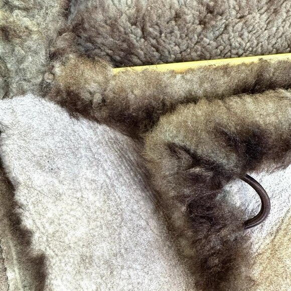 Vintage Shearling Sheepskin Coat Mens Medium Brown Yellowstone Marlboro Ranch - Picture 6 of 9